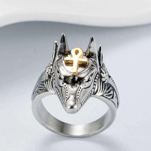Bague Loup Anubis (Acier)