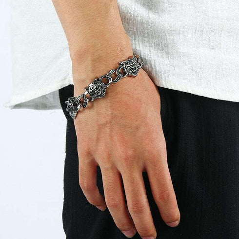 Bracelet Loup Punk (Acier)