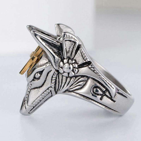 Bague Loup Anubis (Acier)
