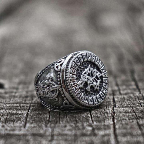 Bague Loup Nordique (Acier)