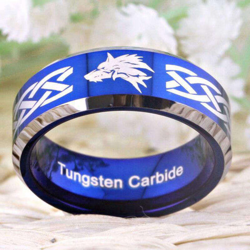 Bague Loup Bleu (Acier)