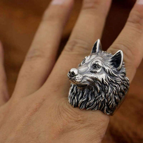 Bague Loup Tête de Loup (Argent)