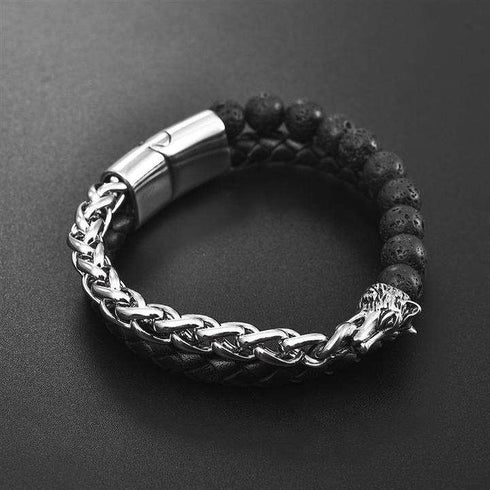 Bracelet Loup Rétro (Acier)