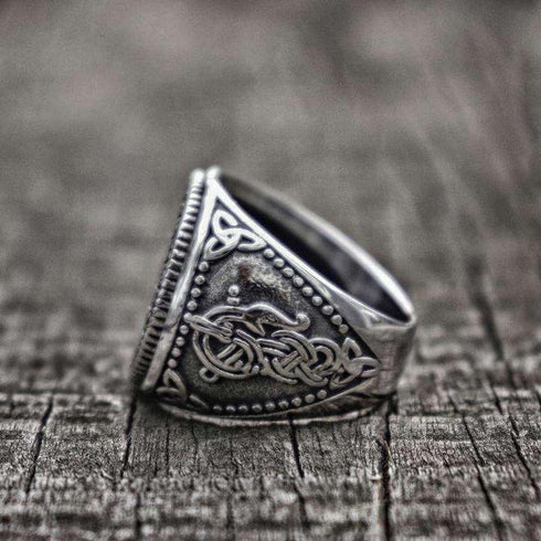 Bague Loup Nordique (Acier)