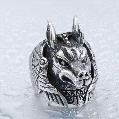 Bague Loup Égypte (Acier)