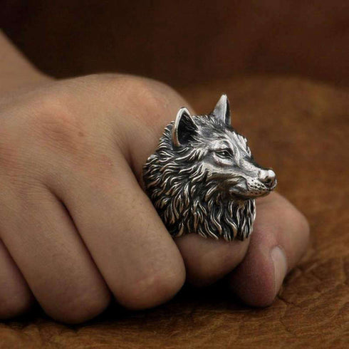 Bague Loup Tête de Loup (Argent)