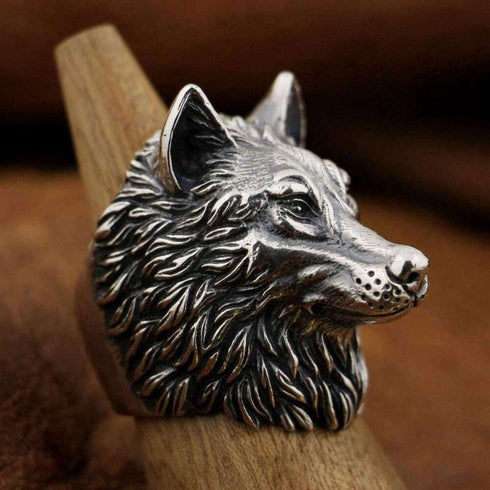 Bague Loup Tête de Loup (Argent)