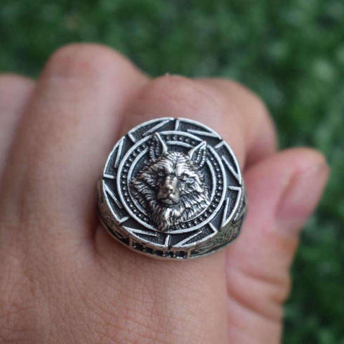 Bague Loup Homme Argent