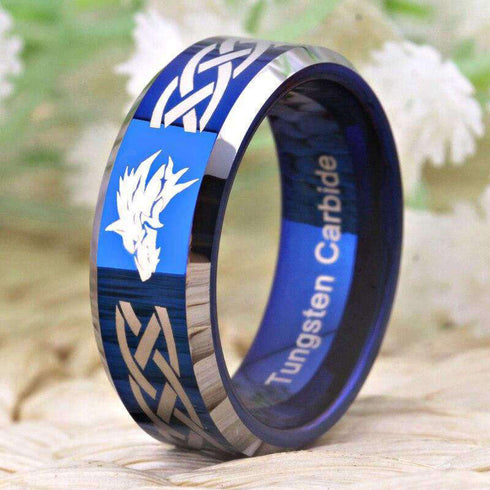 Bague Loup Bleu (Acier)