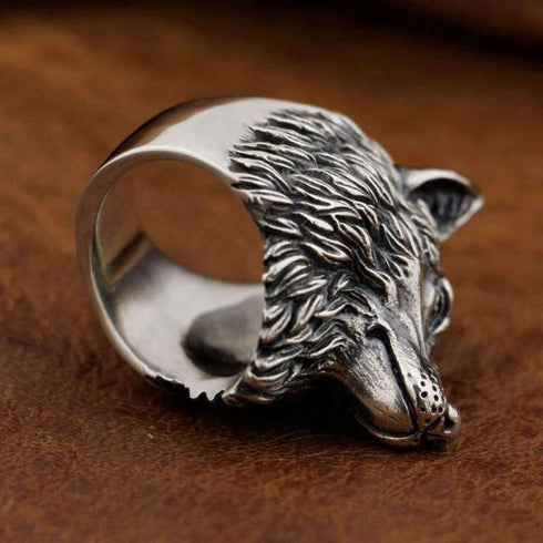 Bague Loup Tête de Loup (Argent)