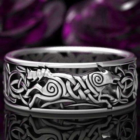 Bague Loup Homme Acier