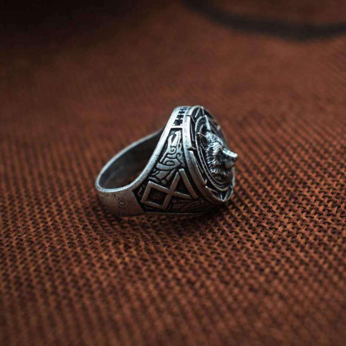 Bague Loup Homme Argent