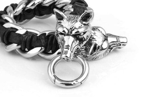 Bracelet Loup Viking (Acier)