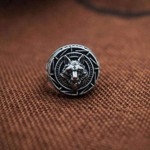 Bague Loup Homme Argent