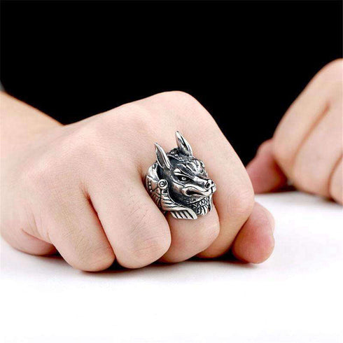 Bague Loup Égypte (Acier)