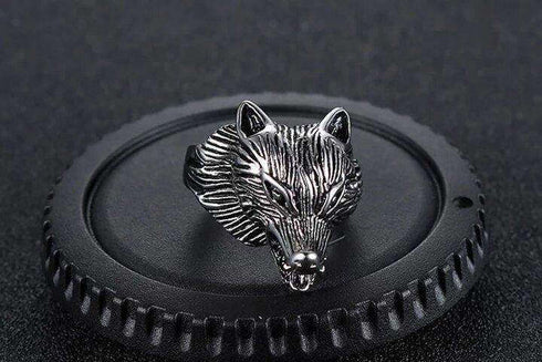 Bague Loup Tribal (Acier)