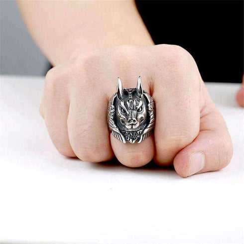 Bague Loup Égypte (Acier)