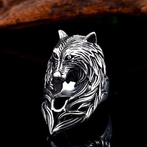 Bague Loup Viking (Acier)