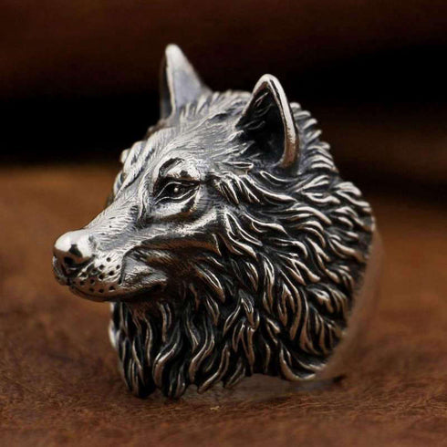 Bague Loup Tête de Loup (Argent)