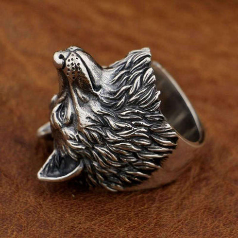 Bague Loup Tête de Loup (Argent)