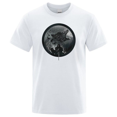 T-Shirt Loup en Coton
