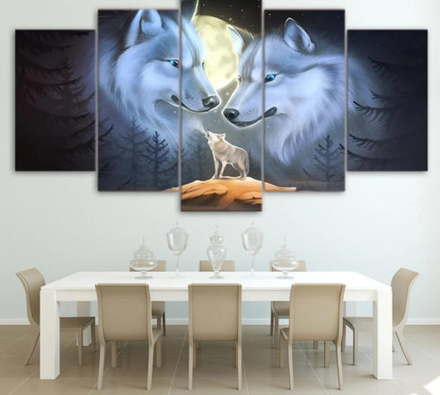 Tableau Loup Couple