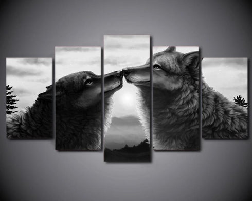 Tableau Loup Peinture Noir