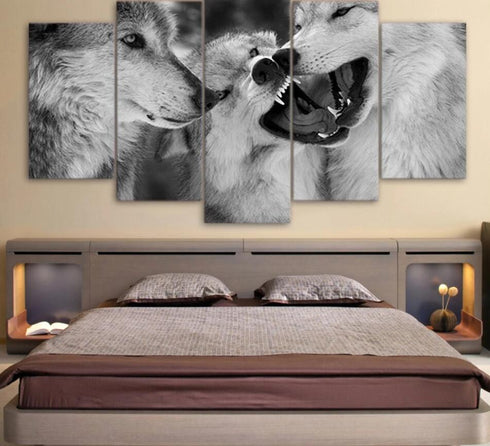 Tableau Loup en Noir et Blanc