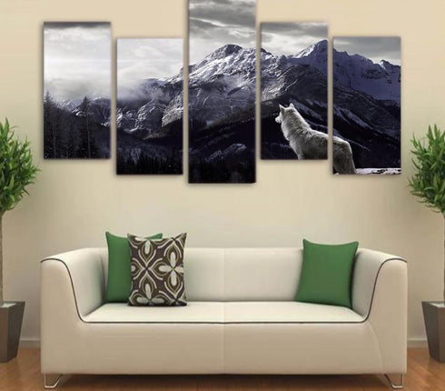 Tableau Loup Montagne