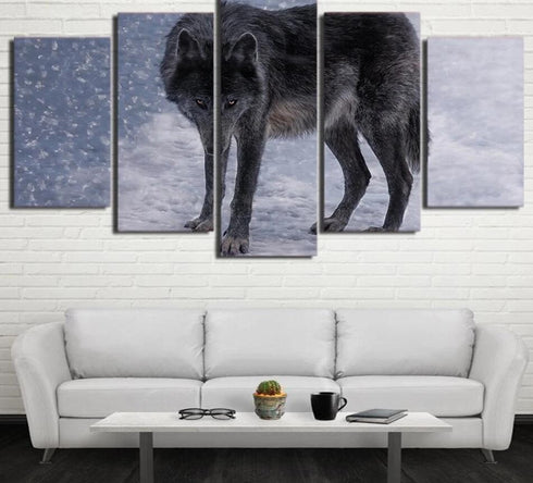 Tableau Loup Imprimé Noir