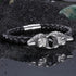 Bracelet Loup Cuir et Acier