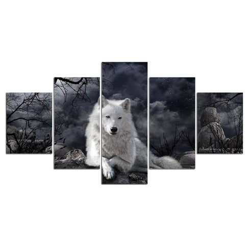 Tableau Loup Blanc