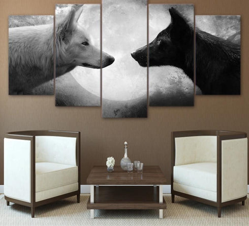 Tableau Loup au Deux Têtes de Loup