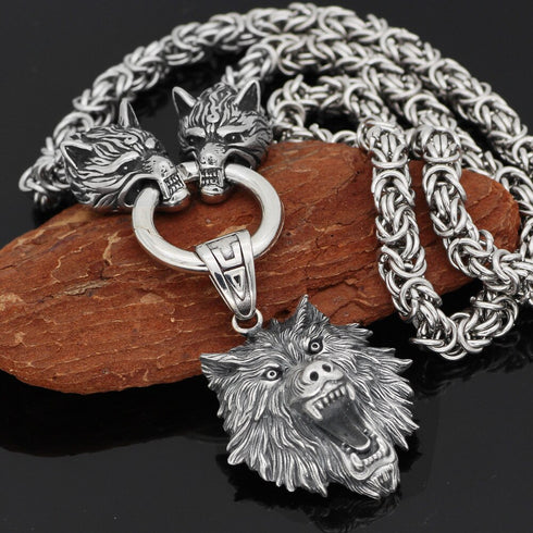 Collier Loup Homme (Argent)