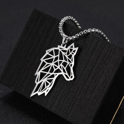 Collier Loup Symbole (Acier)