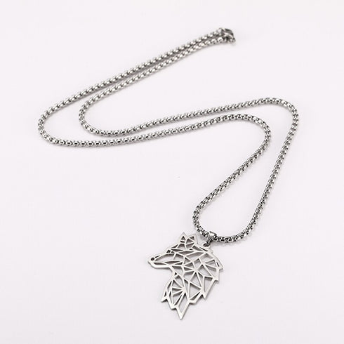 Collier Loup Symbole (Acier)