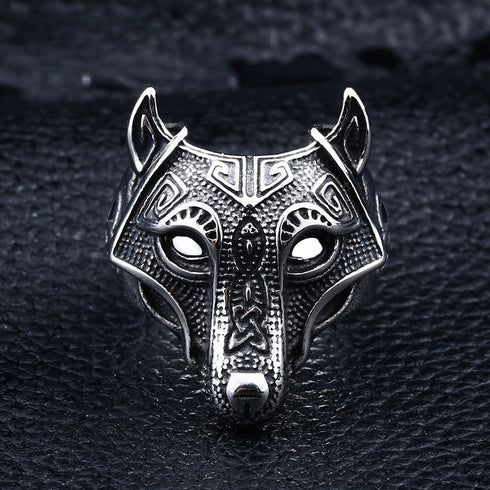 Chevalière Loup Noir (Acier)