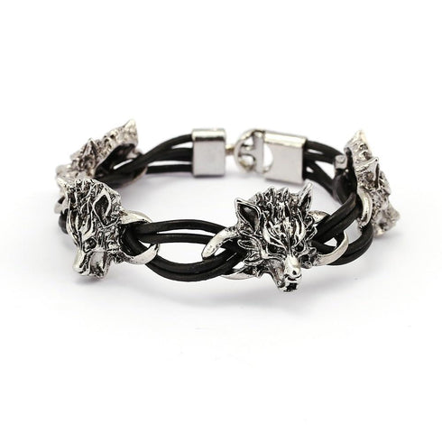 Bracelet avec Loup (Acier)
