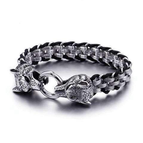Bracelet Loup Guerrier Viking (Acier)