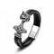 Bracelet Loup Homme en Cuir