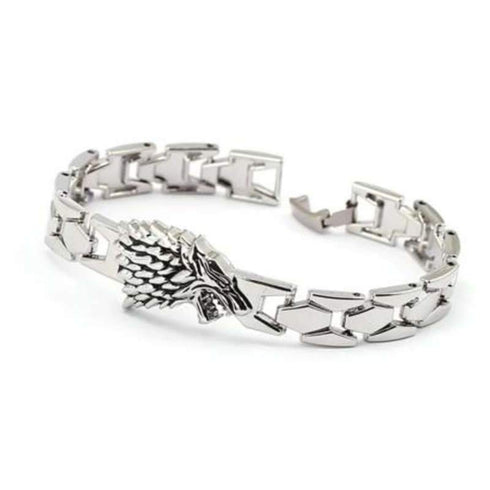 Bracelet Loup Motif (Acier)