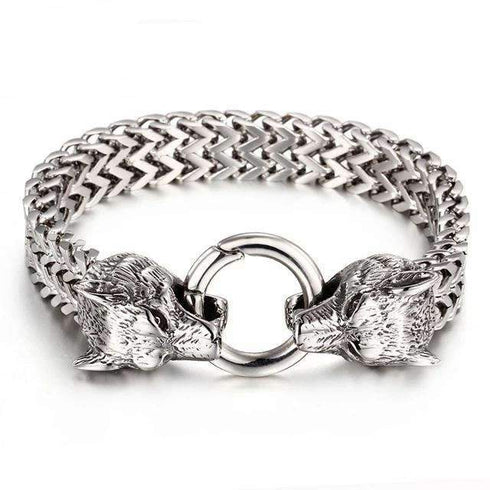 Bracelet Loup Tressé (Acier)