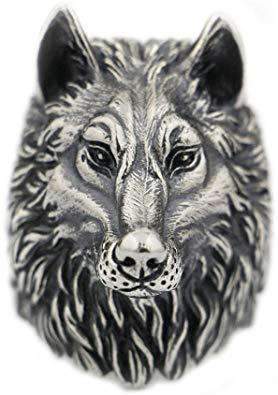 Chevalière Tête de Loup Acier