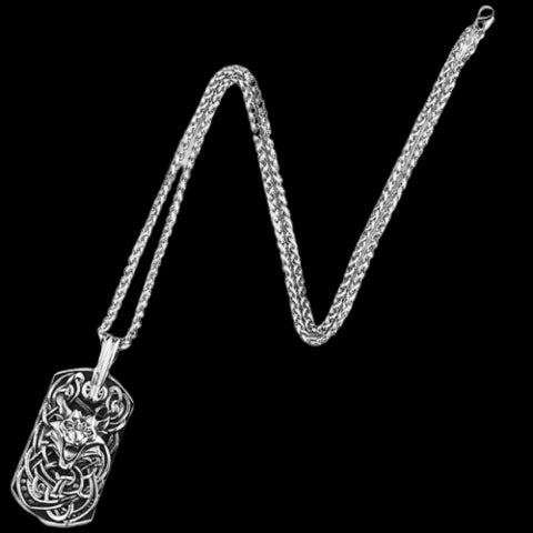 Collier Loup Homme Argent