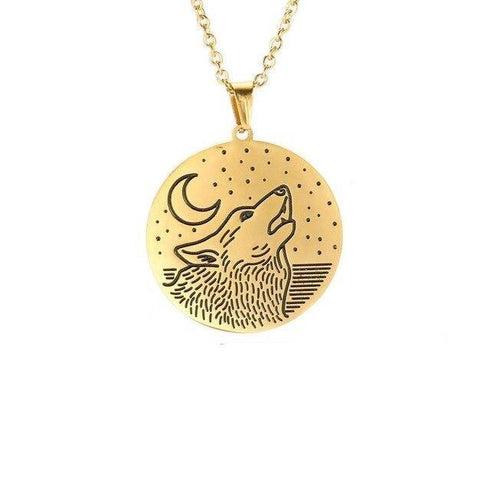 Collier Loup Nuit Etoile (Doré)