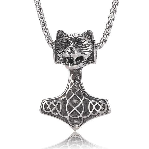 Collier Tête de Loup Viking (Acier)