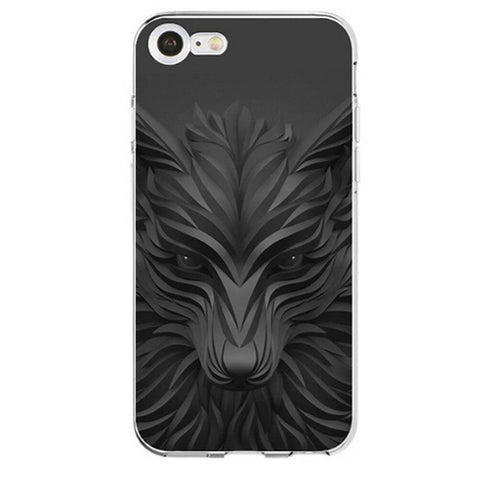 Coque Iphone 3D Loup Noir