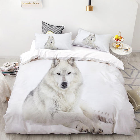 Housse de Couette Loup Blanc