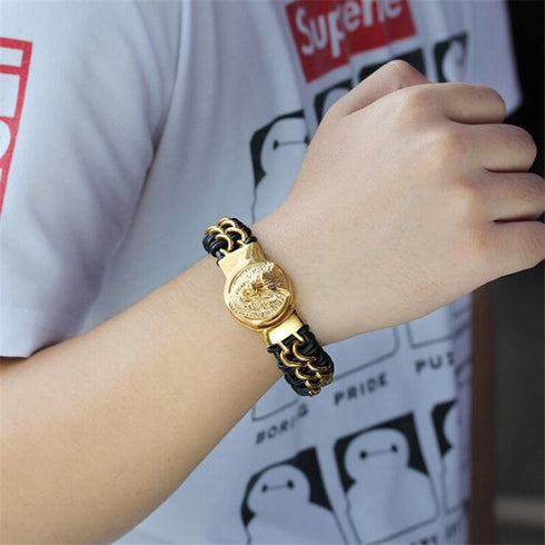 Bracelet Loup Tête de Loup Or