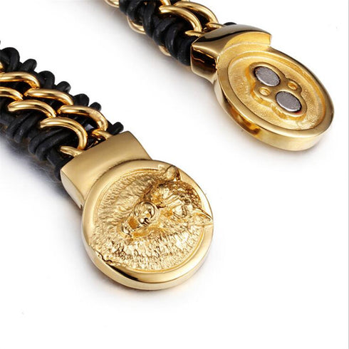 Bracelet Loup Tête de Loup Or